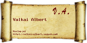 Valkai Albert névjegykártya